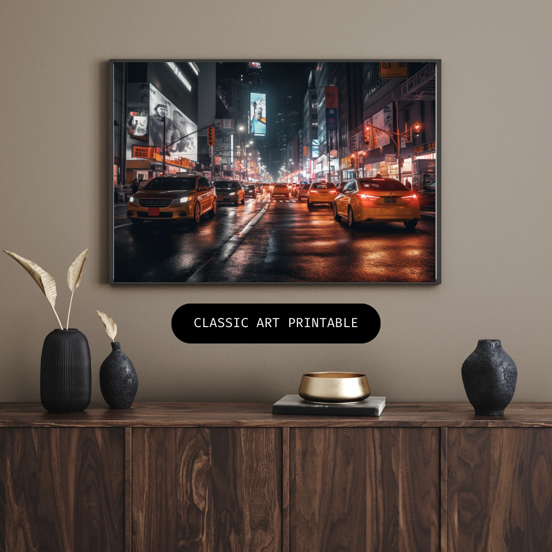 City Street Lights – Urban Nightscape Digital Poster | Digital Download | Magical Whispers and Charming Wishes, LLC™