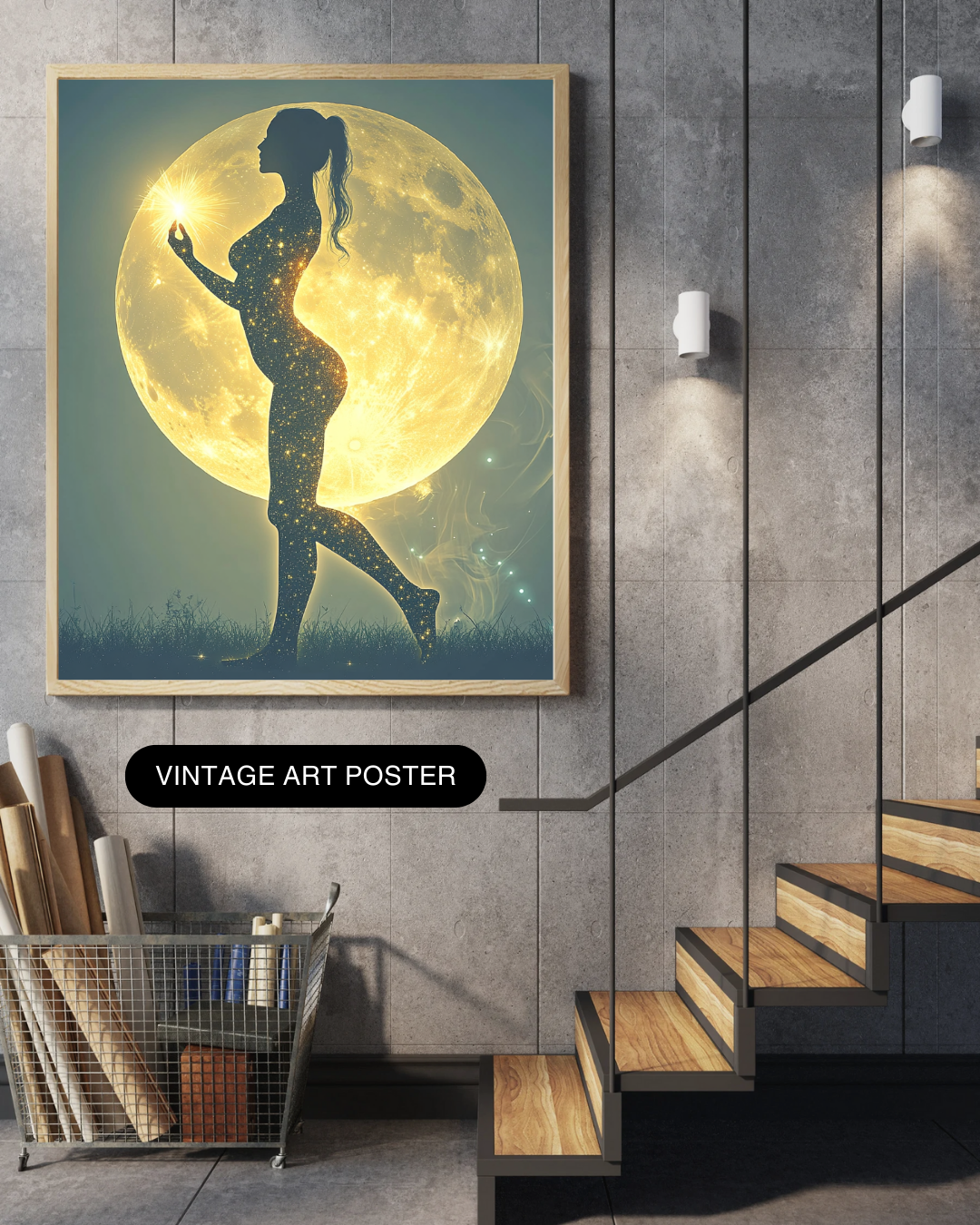 Luna Bloom: Afrocentric Wall Art for Divine Motherhood | Printable Wall Art