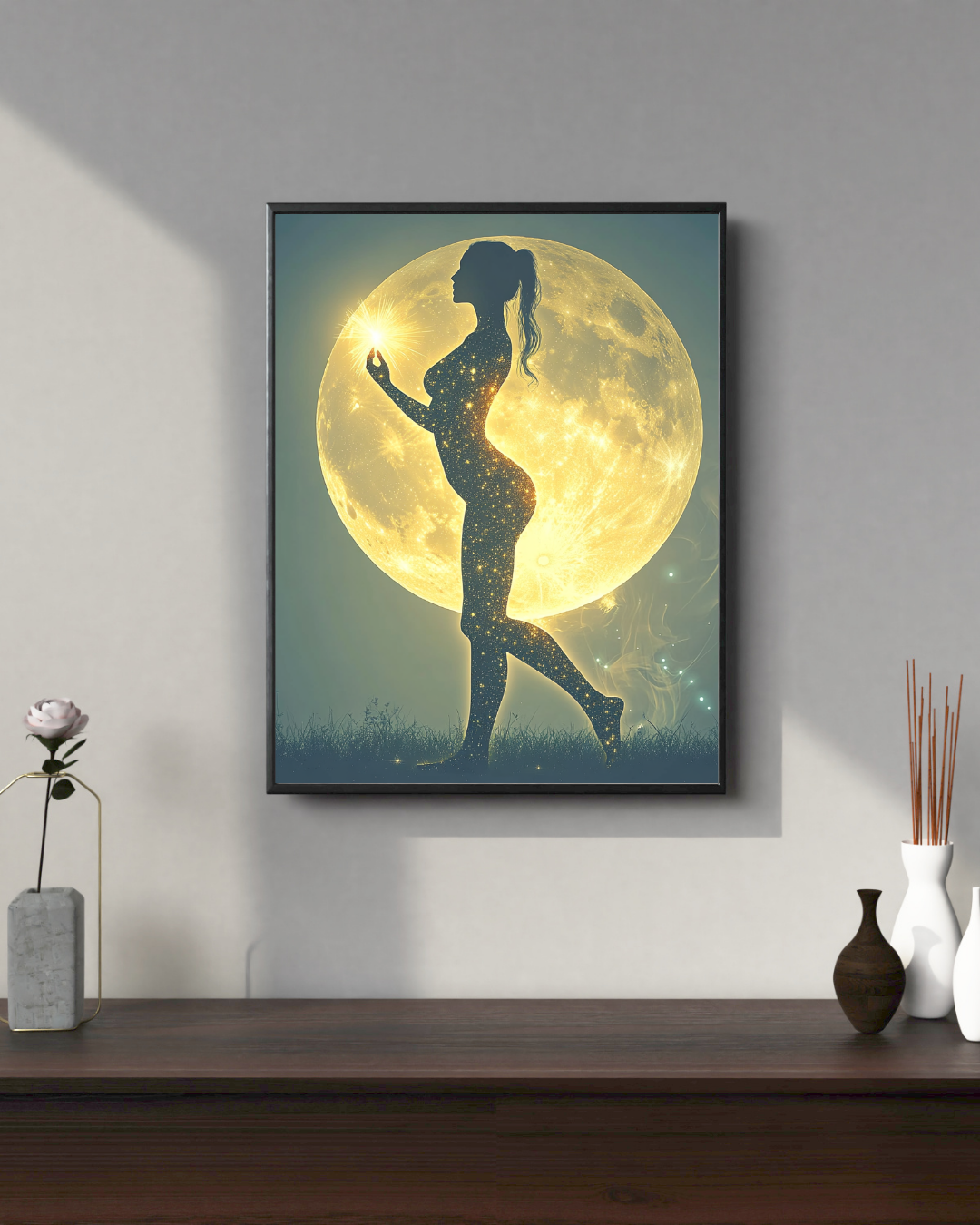 Luna Bloom: Afrocentric Wall Art for Divine Motherhood | Printable Wall Art