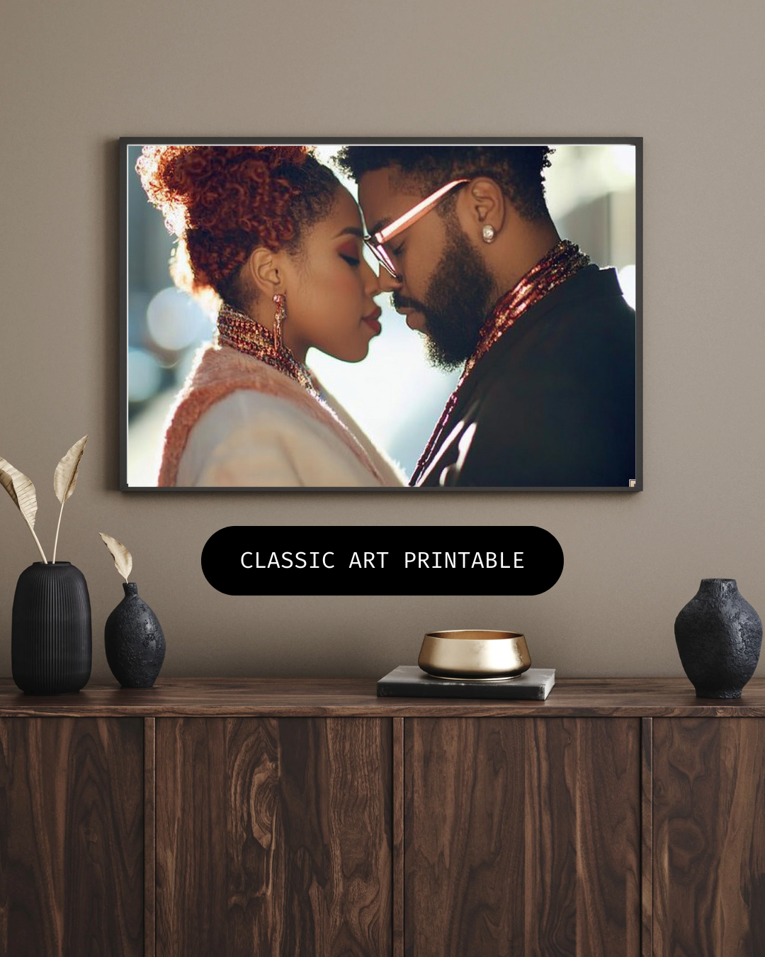 Elegant Black Love Wall Art Bundle | High-Quality Digital Wall Decor | Digital Download | Magical Whispers and Charming Wishes, LLC™