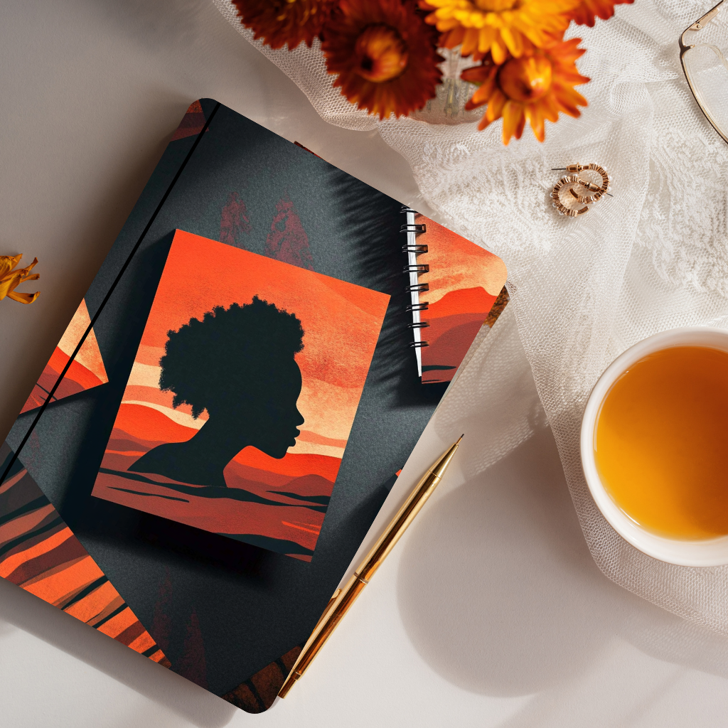 Rooted in Radiance: The Afro Silhouette Printable Journal Cover | Wild & Empowered Collection