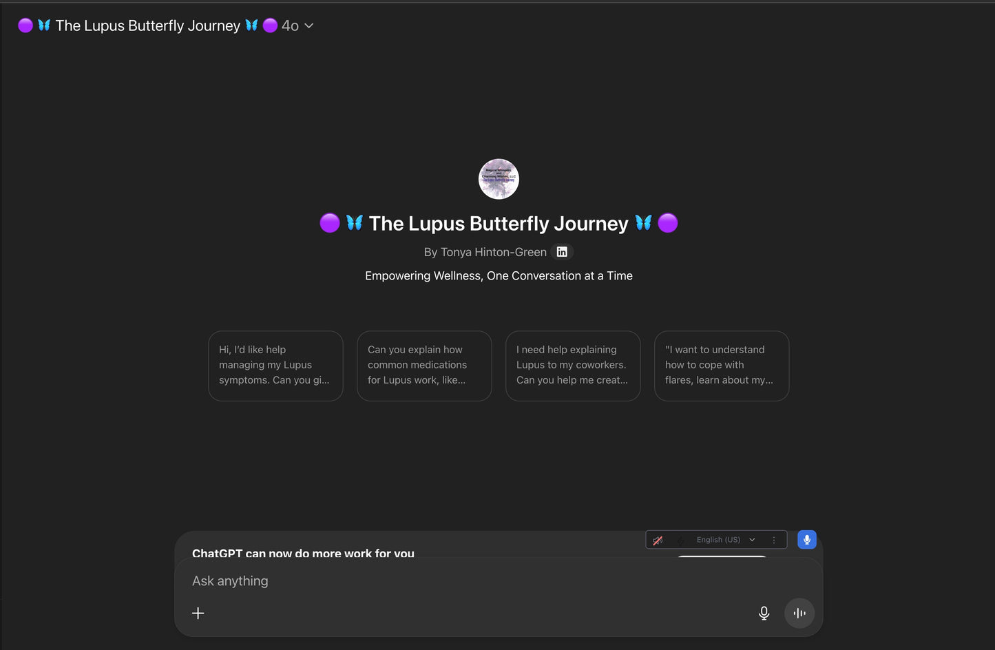 The Lupus Butterfly Journey | Empowered AI Visuals for Healing, Awareness & Advocacy | Custom GPT