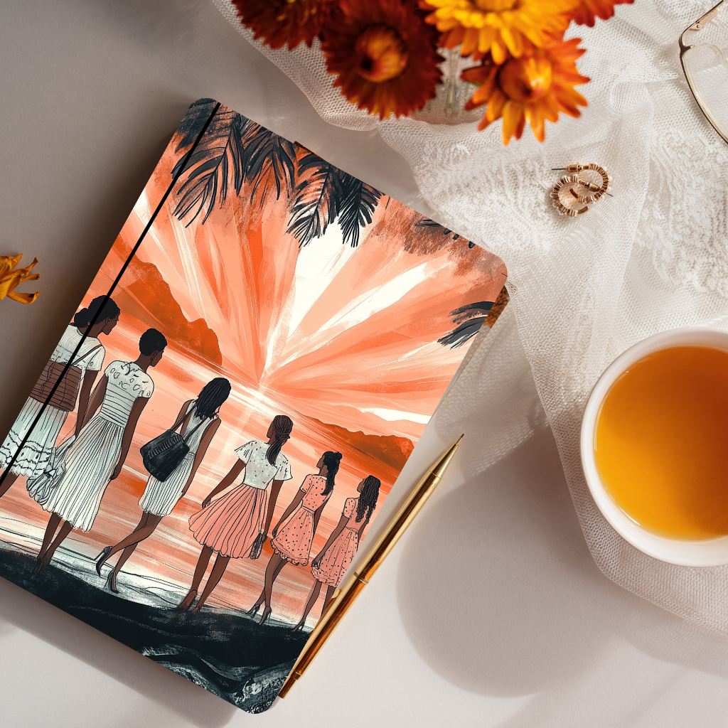 Sunset Circle: A Sisterhood Reflection Journal Cover| Printable | Sisterhood & Serenity Collection